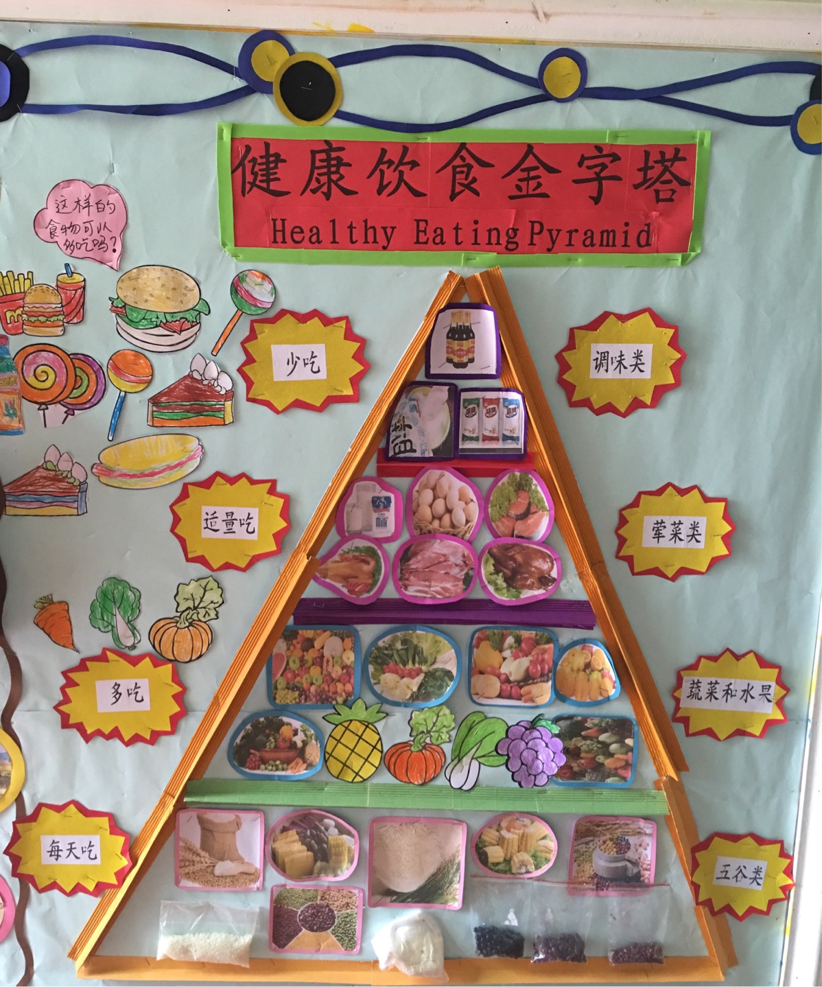 幼儿园大班手工制作食物金字塔